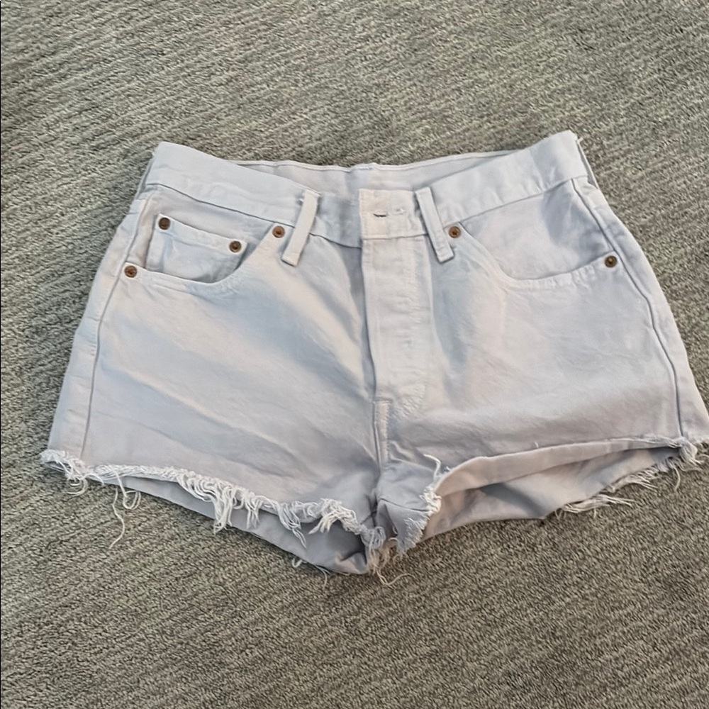 Levi's Gray Jean Shorts Frayed Hem Vintage Look